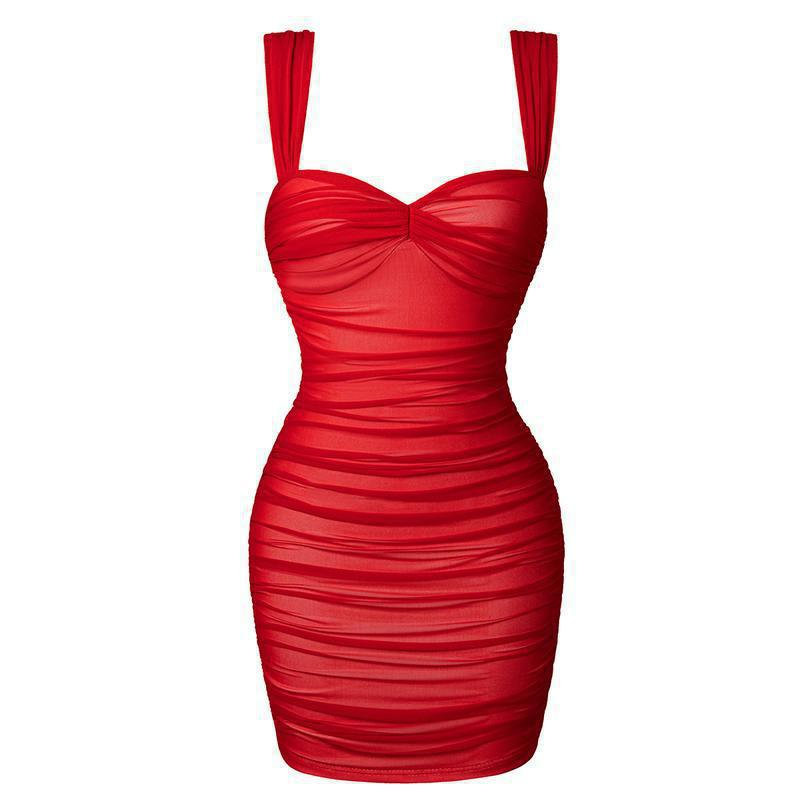 Color Block Ruched Cami Mini Dress