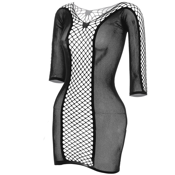 Sheer mesh cut-out bodycon mini skirt