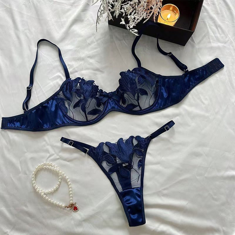 Fresh and delicate floral embroidered lingerie