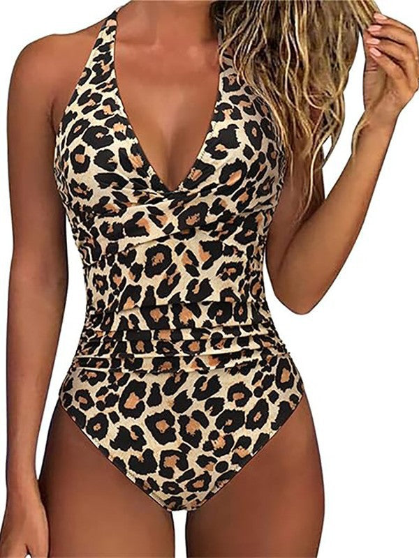 One-piece halter neck strap criss-cross backless sexy lingerie