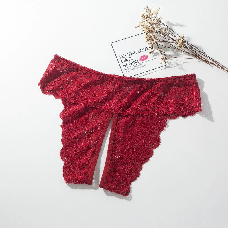 Open crotch hot lace sexy panties