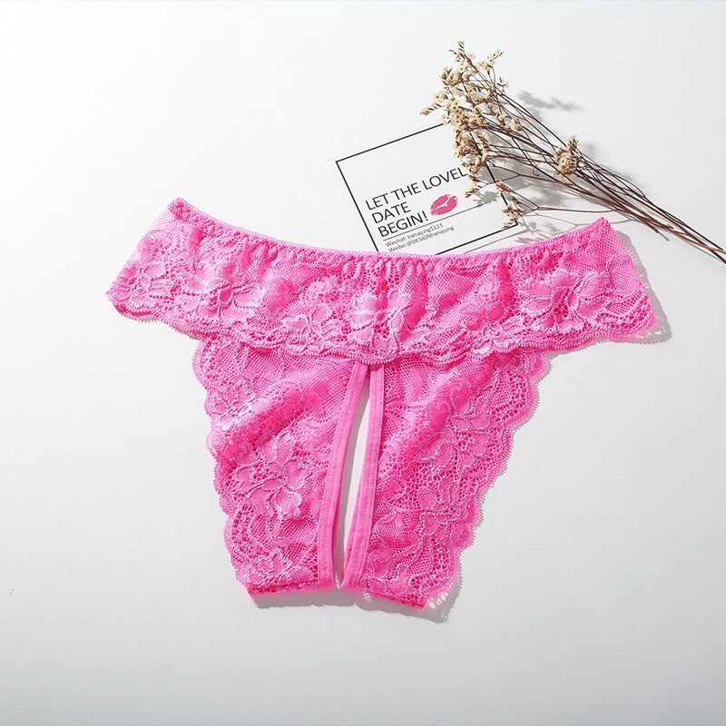 Open crotch hot lace sexy panties