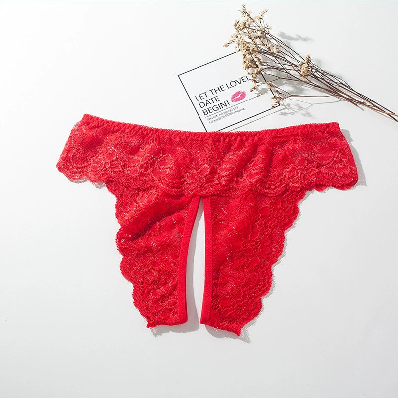 Open crotch hot lace sexy panties