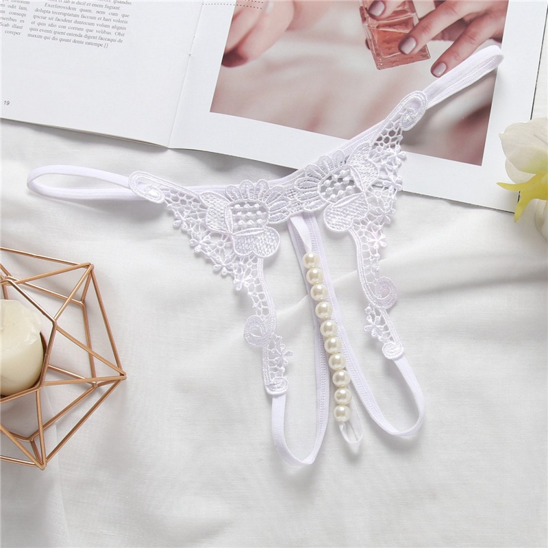 Sheer Embroidered Low-Rise Thong
