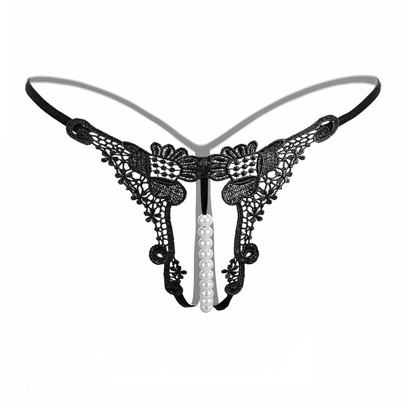 Sheer Embroidered Low-Rise Thong
