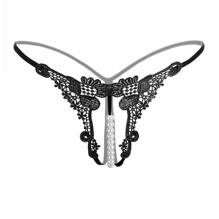 Sheer Embroidered Low-Rise Thong